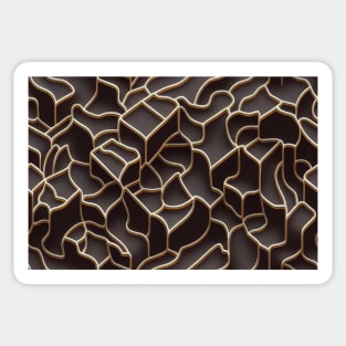 Abstract seamless pattern gold lines and black background Sticker